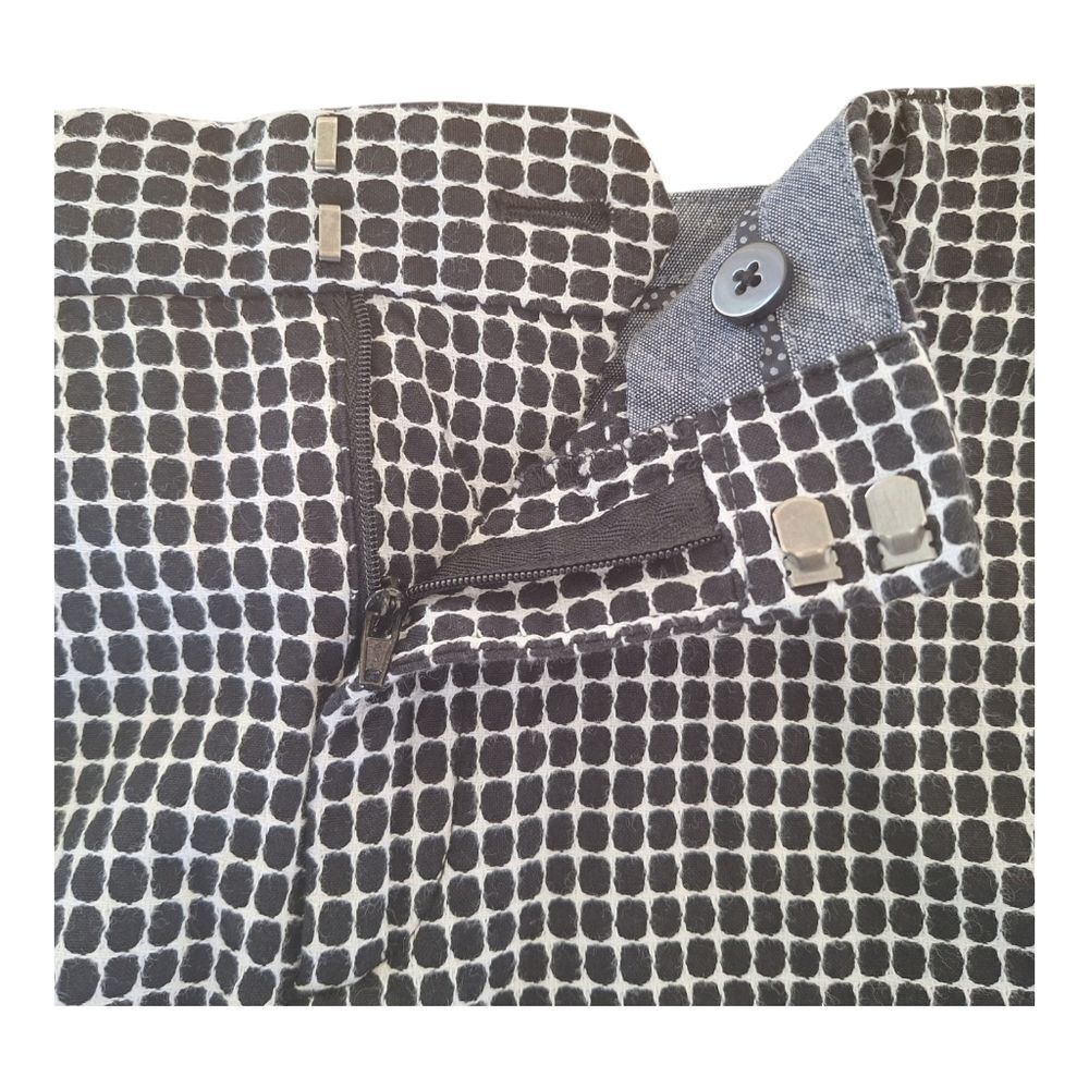 Banana Republic Tailored Jacquard Shorts size 10 Chinos 100% Cotton Black White - Picture 5 of 12
